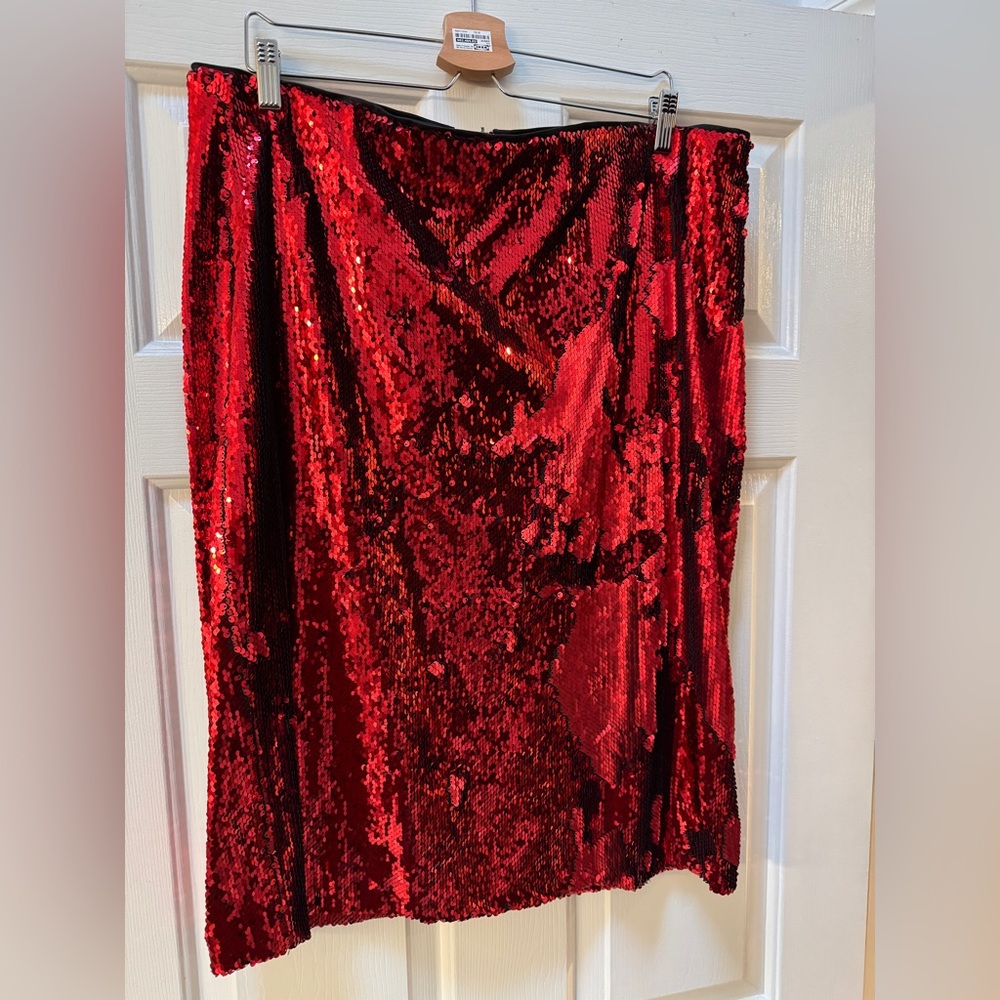 Red Sequin Skirt - Size 16